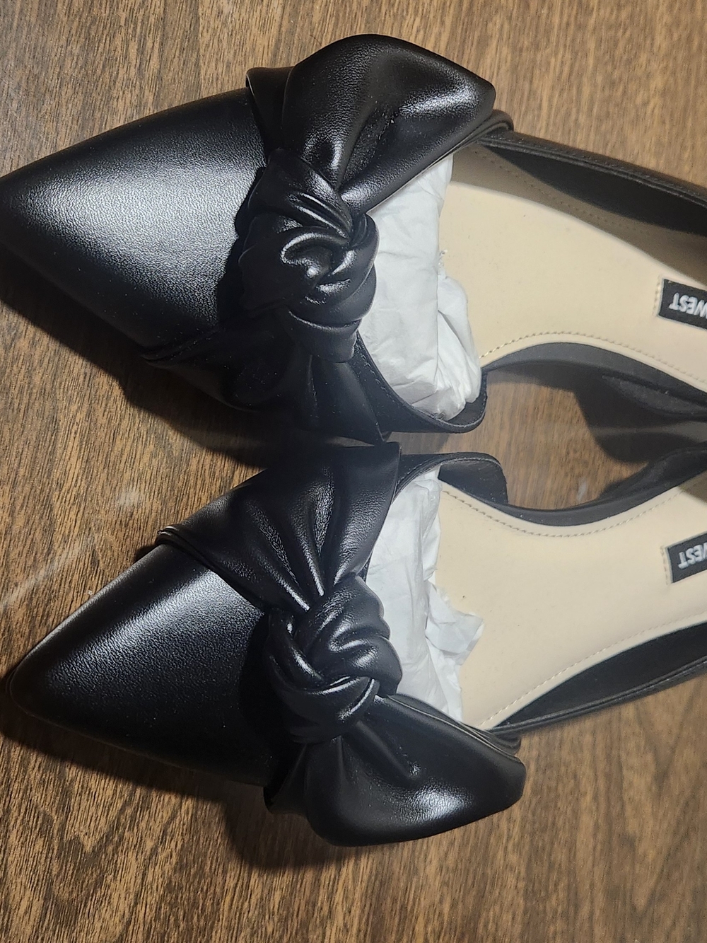 Nine West Women's Black Knot-Accent Ballet Flats - Picture 2 of 3